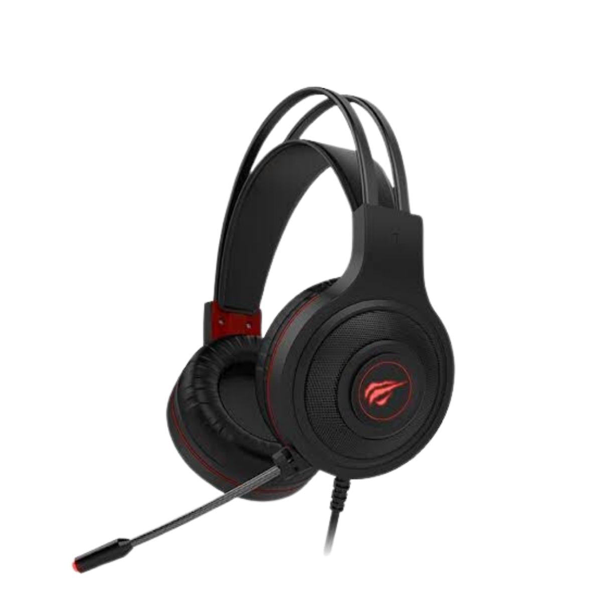 AUDÍFONO GAMER HAVIT H2011D 3.5MM+USB CON LUZ LED ROJA