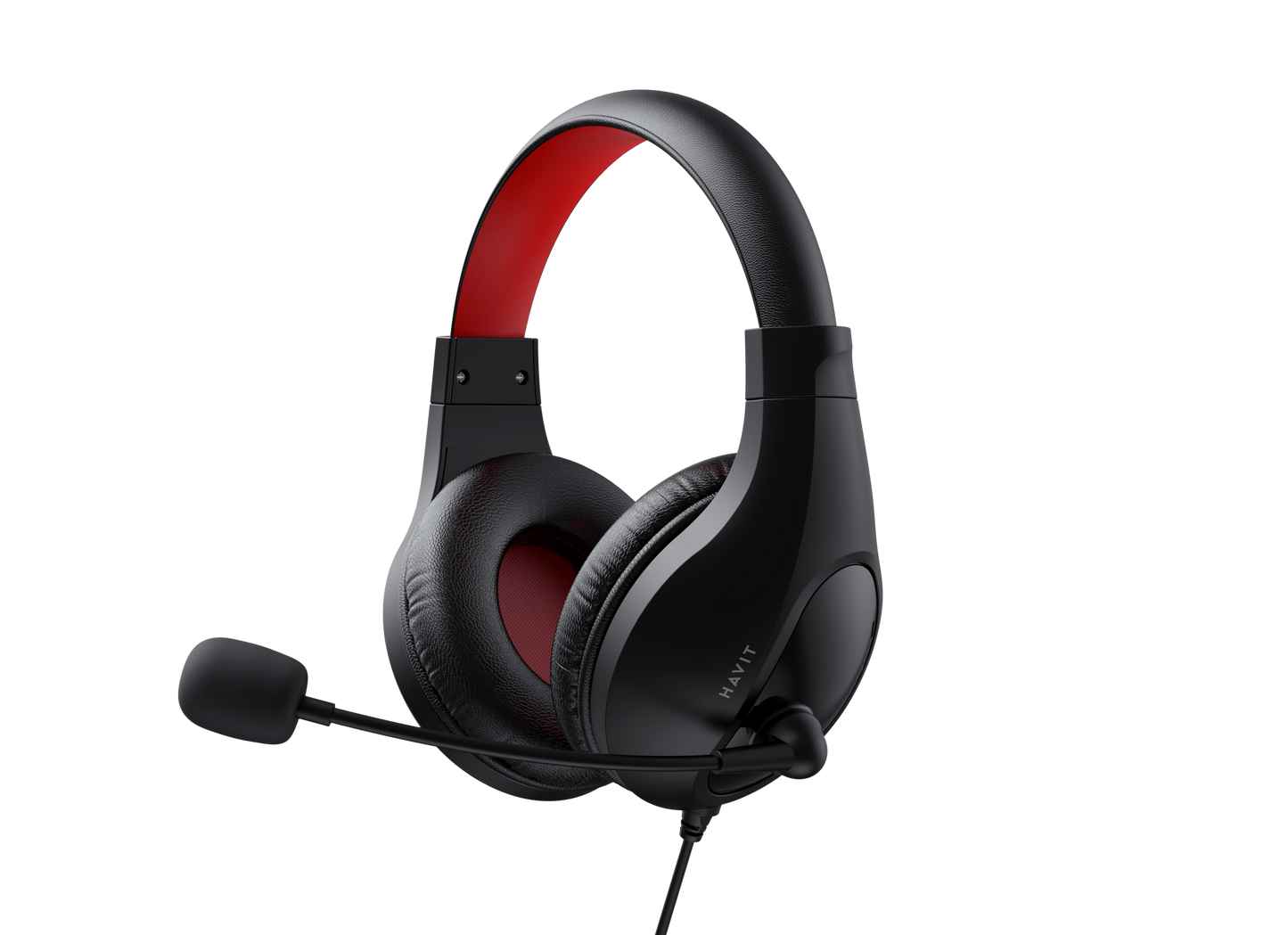 Audífonos Gamer Havit H2116d negro-rojo conexión 3.5mm con micrófono