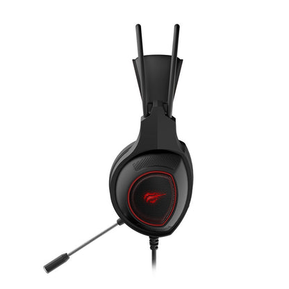 Audífonos Gamer Havit H2239d 3.5mm+usb y luz led roja