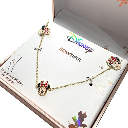 TOBILLERA DISNEY BOWTIFUL DE PLATA FINA DE MINNIE