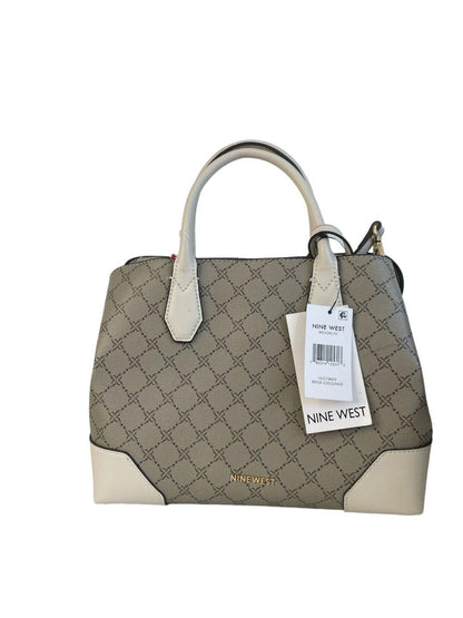 BOLSA DE MANO NINE WEST GRIS Y ASA BLANCA