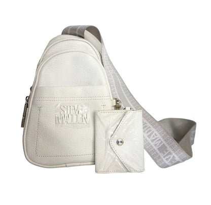 BOLSA CRUZADA STEVE MADDEN BLANCA CON TARJETERO