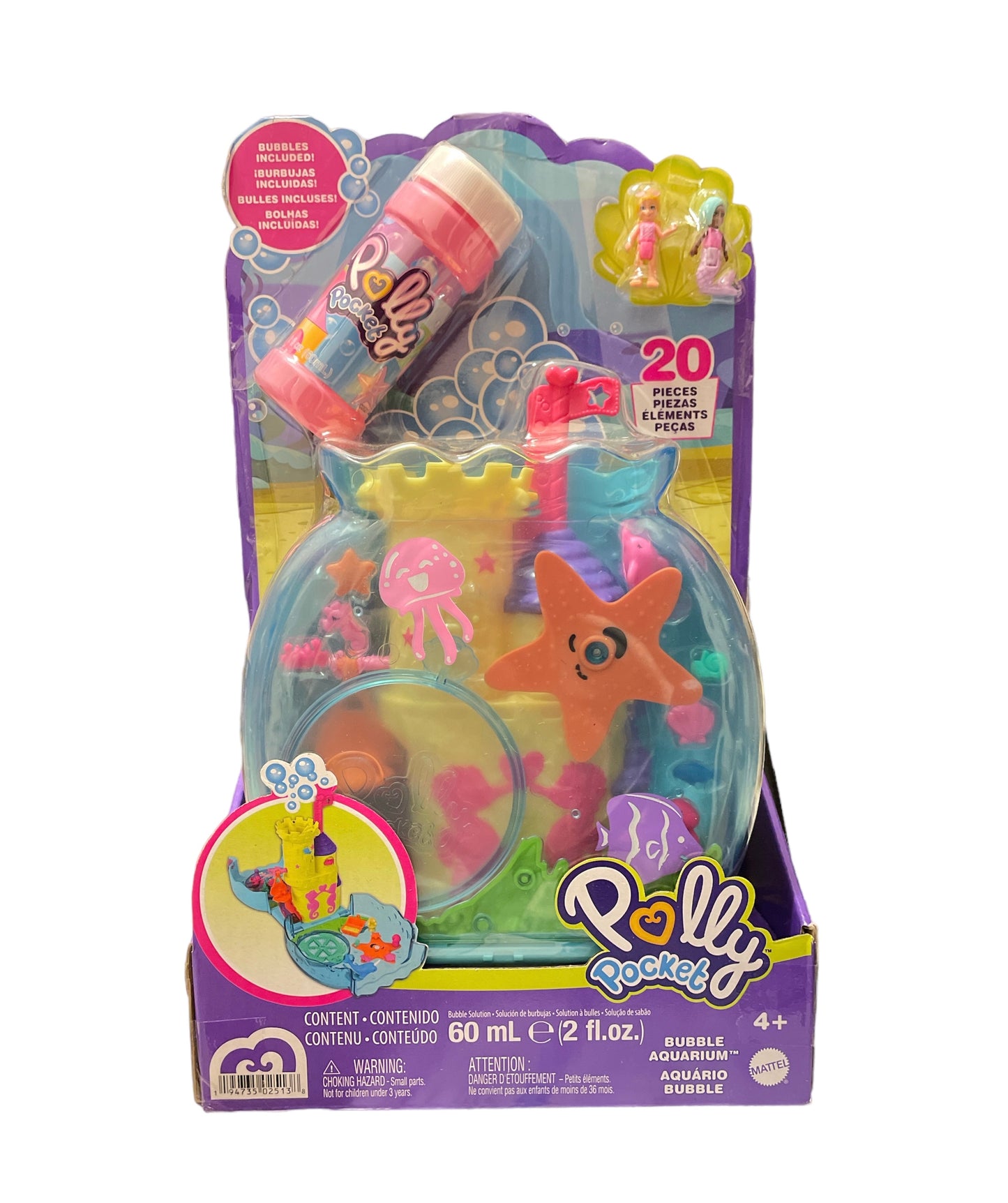 SET POLLY POCKET Acuario de burbujas Muñeca