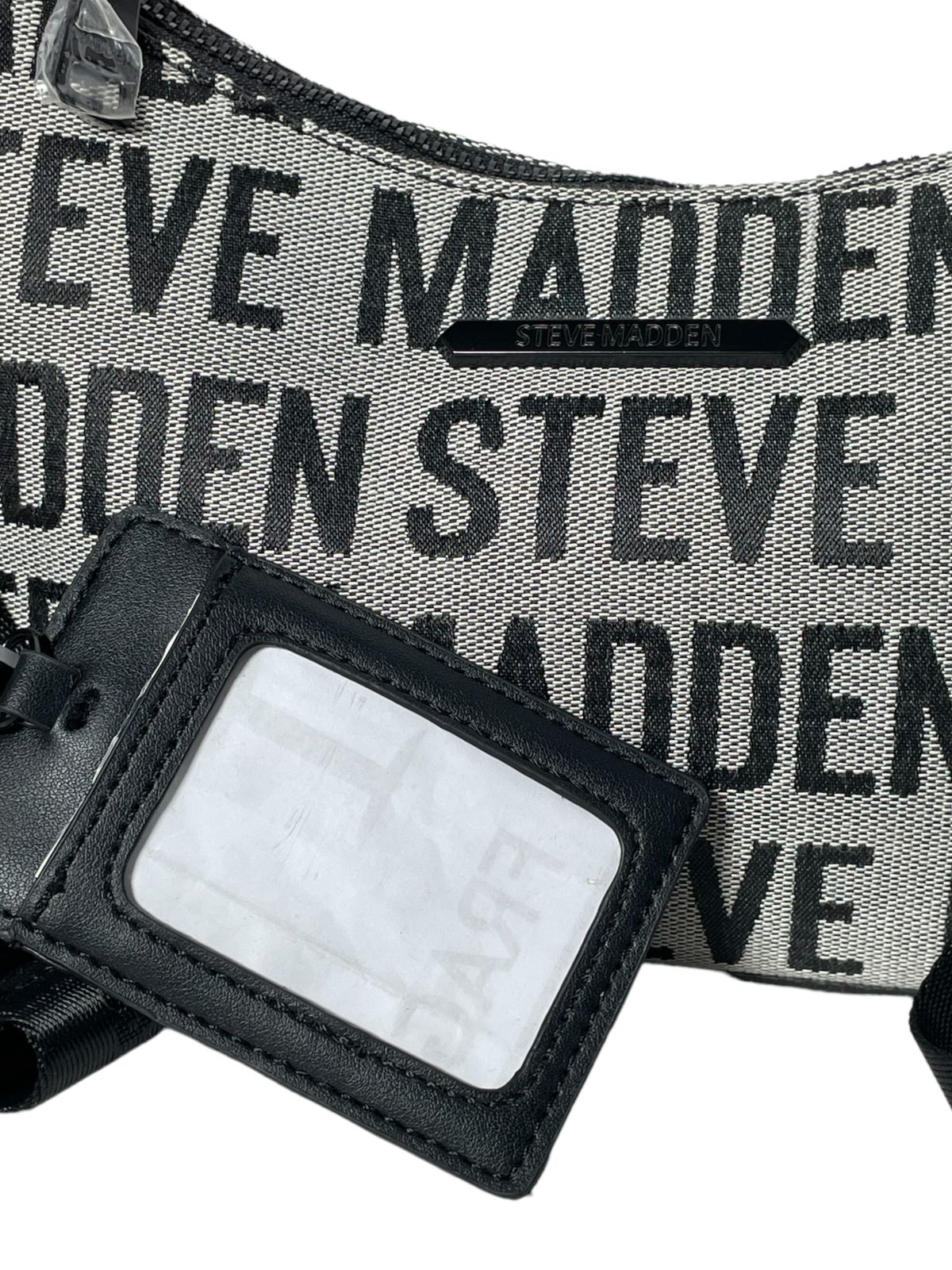 BOLSA STEVE MADDEN NEGRA Y ROSA CON TARJETERO