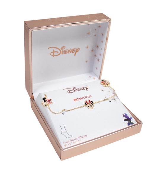 TOBILLERA DISNEY BOWTIFUL DE PLATA FINA DE MINNIE