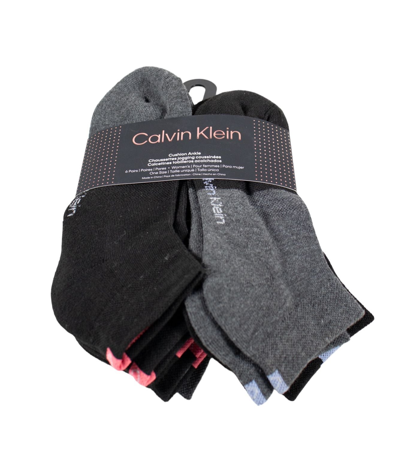 CALCETAS CALVIN KLEIN 9 PARES NEGRO Y GRIS