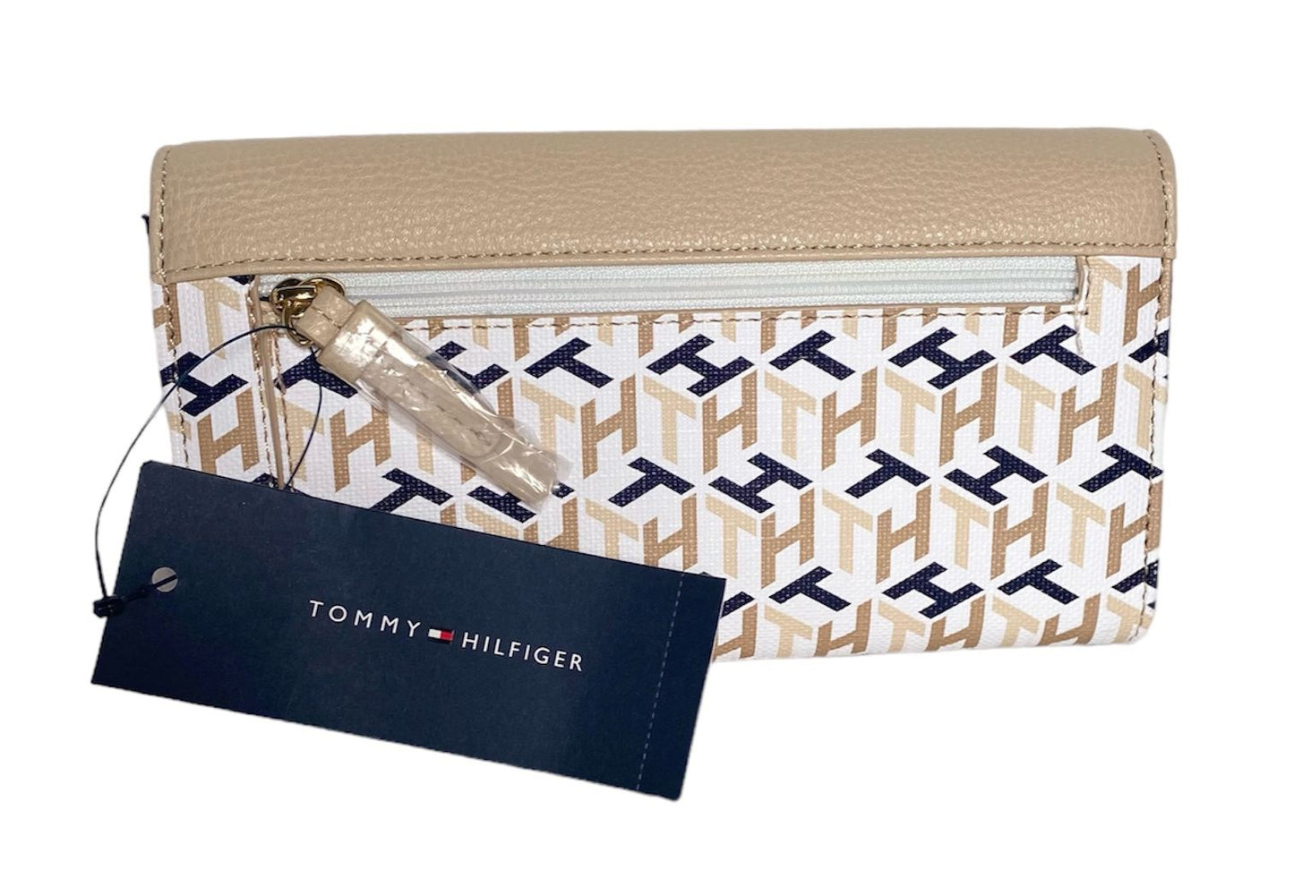 CARTERA TOMMY HILFIGER BEIGE Y NAVY