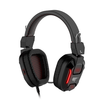 AUDÍFONO GAMER HAVIT H2168D 3.5MM+USB, Sonido potente y micrófono ajustable con luz LED