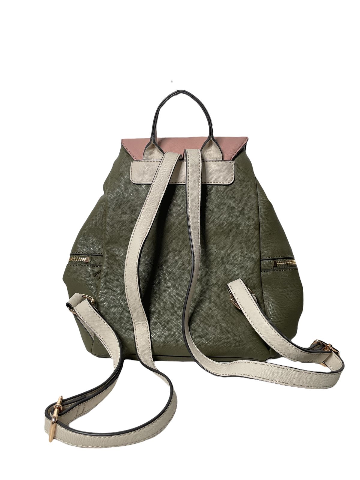 MOCHILA GUESS VERDE MILITAR CON ROSA BACKPACK