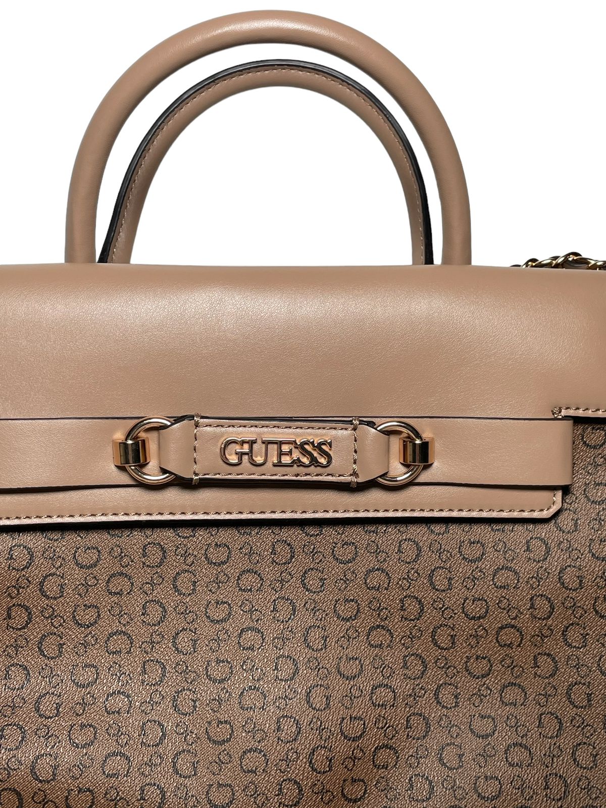 BOLSA DE MANO GUESS CAFE CON ESTAMPADO