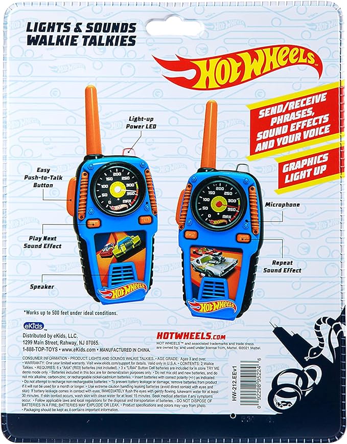 HOT WHEELS WALKIE TALKIES CON LUCES INTEGRAADAS